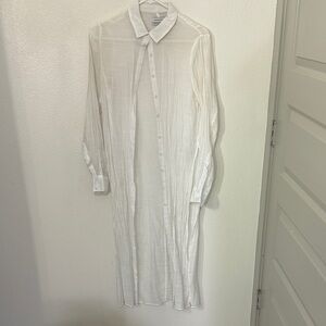Urban Outfitters Sheer White Long sleeve Duster